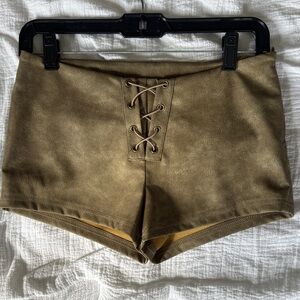 SHEIN Tan Lace-Up Women Shorts in Size US 2/EU 34